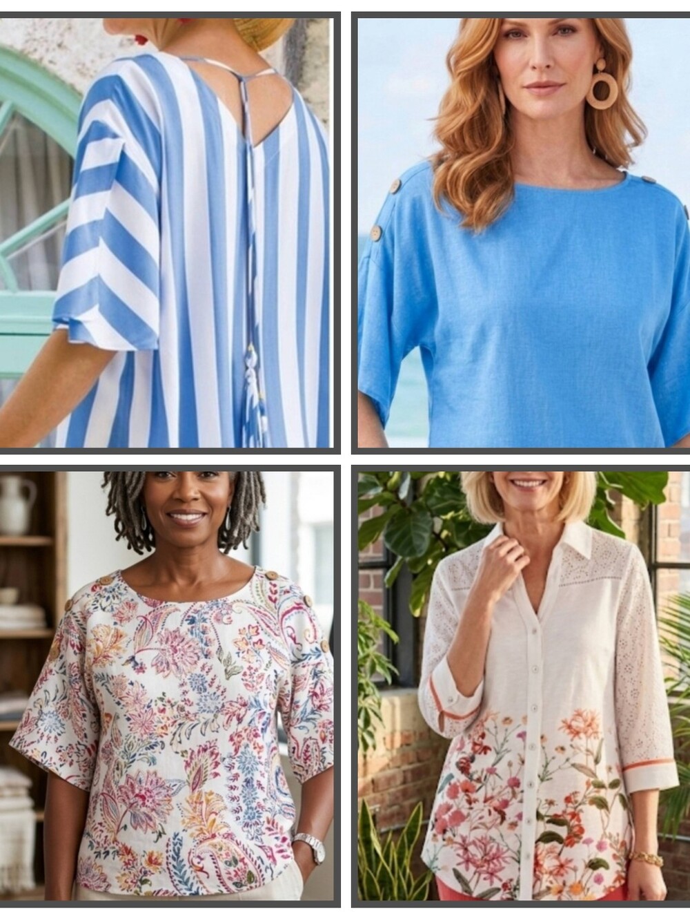Lot Of 4 Soft Surroundings Womens Blouses Size Small Spring Summer Lightweight
